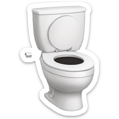 A toilet with a singing head coming out of i sticker