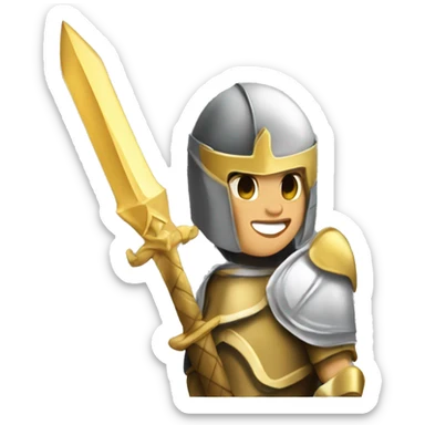 Golden Knight Caucasian female victory celebration wohoo sticker