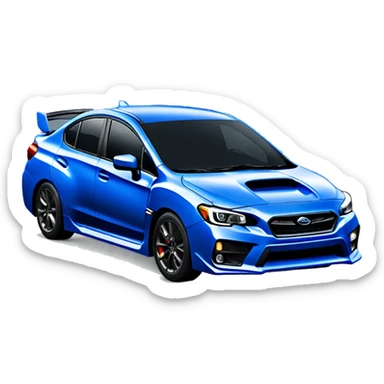 Blue subaru wrx going home fast sticker