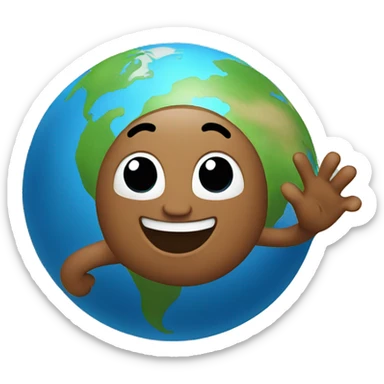 waving to earth sticker