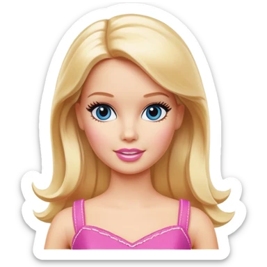 Barbie doll with blonde hair sticker