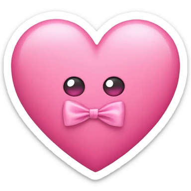 pink heart with bows sticker
