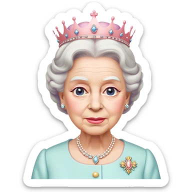 
Queen Elizabeth in pastel clothes sticker