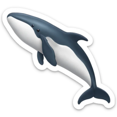 A whale as a staffed animal sticker