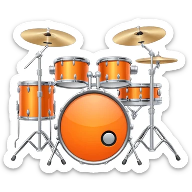 Neon orange drumset sticker