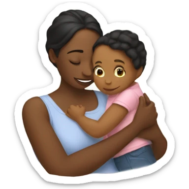 Harper and mommy hugging  sticker