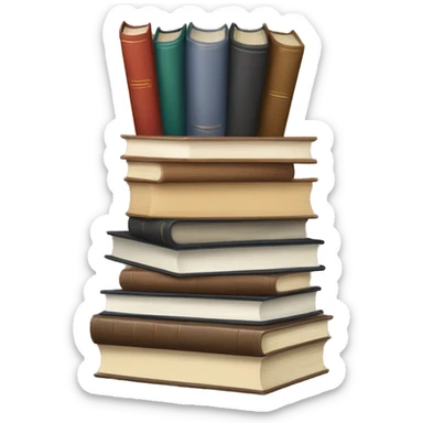 neutral stack of books sticker
