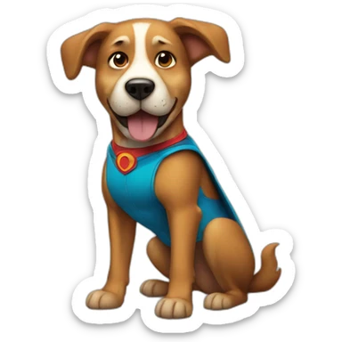 A super hero dog sticker