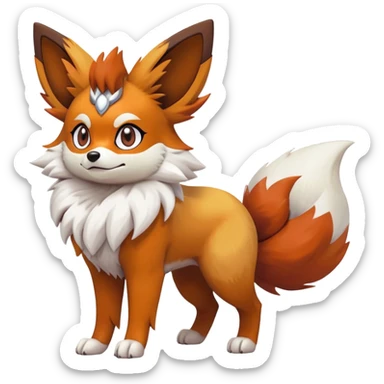 Lycanroc-Eevee-Fennekin-Fakémon-hybrid-creature (full body)  sticker