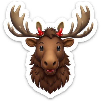 A moose with blood-splattered antlers  sticker