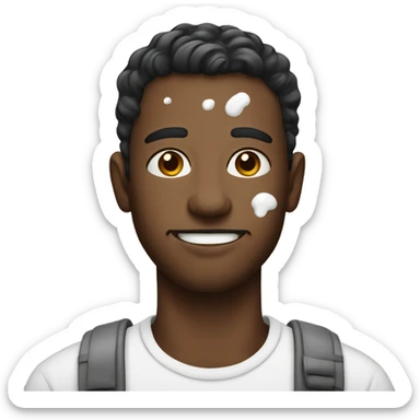Man with milk splotches on face sticker
