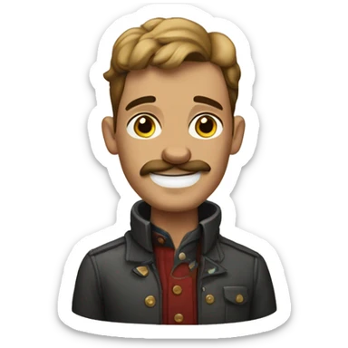 Hombre con bulldog francés  sticker