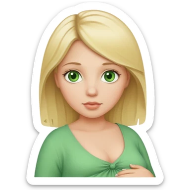 Schwangere Frau grüne Augen blonde haare sticker