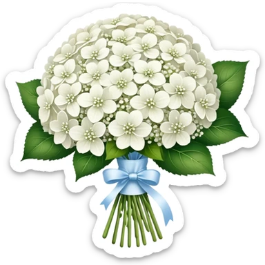 White hydrangea and baby breath bouquet  sticker