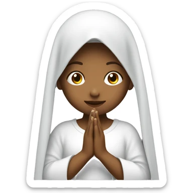 Girl praying for with white veil  sticker