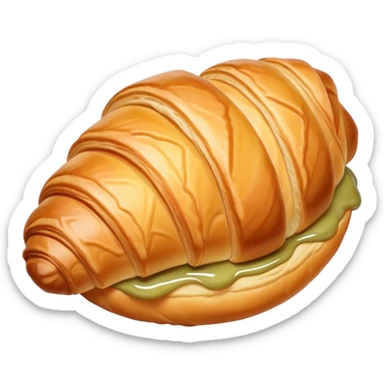 A croissant with pale olive syrup  sticker