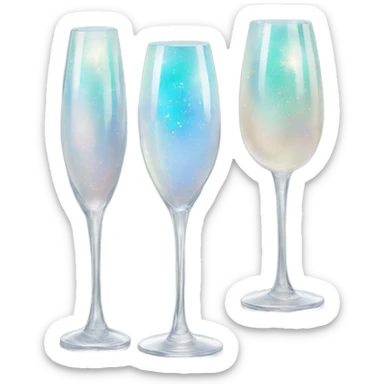 opal crystal gemstone champagne glass  sticker