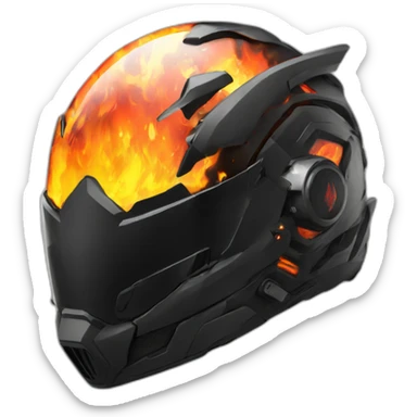 fire cyberpunk motorcycle helmet sticker