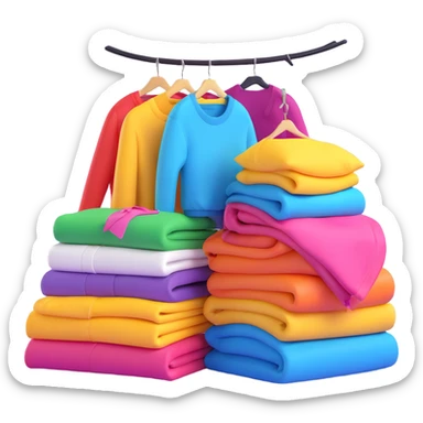 pile of fashionable clothes sticker