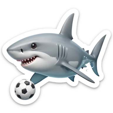 Shark playing soccer sticker