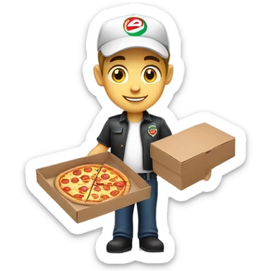 Pizza delivery white guy sticker
