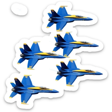 four US Navy Blue Angels f/a-18s flying in diamond formation sticker