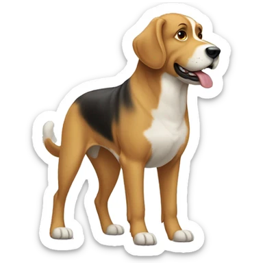 big adult dog standing side view with full body sticker