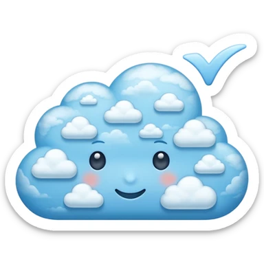 Cloudy blue checkmark  sticker