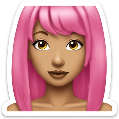 gyaru girl hot pink hair sticker