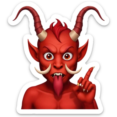 Creppy devil and shushing someone  🤫 like there figer over there mouth  sticker