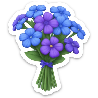 bouquet of blue and purple flowers sticker