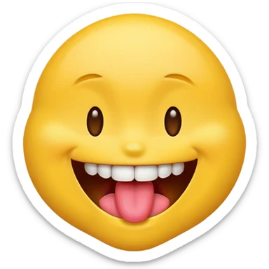 😝 this emoji but with the tongue covering teeth sticker