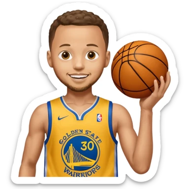 portrait of Stephen Curry in basketball player sticker