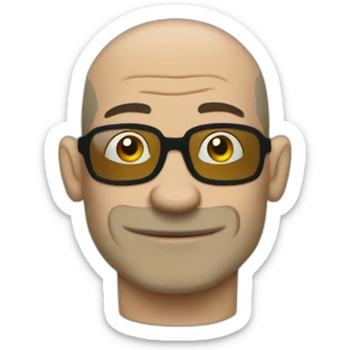 Tattooed bald man style Futurama sticker