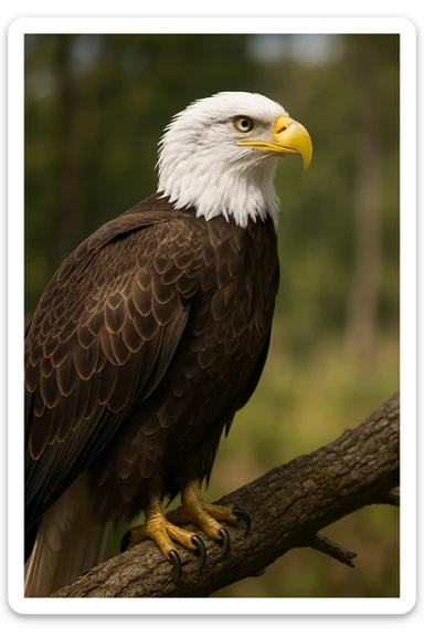 Bald eagle, symbol of the USA, majestic, realistic, detailed feathers sticker