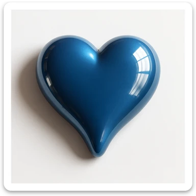 Refine the photorealistic blue heart pistol: increase the realism, add subtle metallic reflections, enhance the glossy finish, and improve the heart shape details, on a white background. Maintain photorealistic style with subtle metallic reflections and glossy finish. sticker