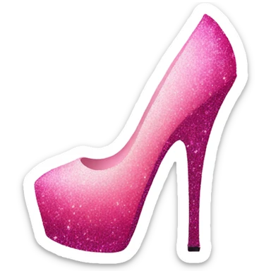 Pink ombre 9in high heels with glitter sticker