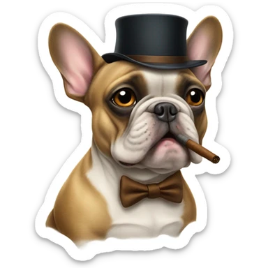 French bulldog smoking a cigar  sticker
