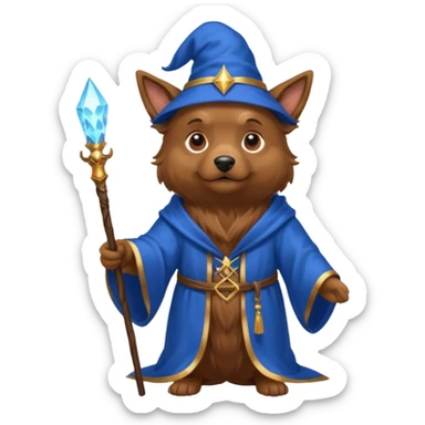 Dog wizard sticker