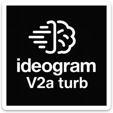 recreate this logo with text of "ideogram V2a turb", MAKE IT FIT IN SQAURE  sticker