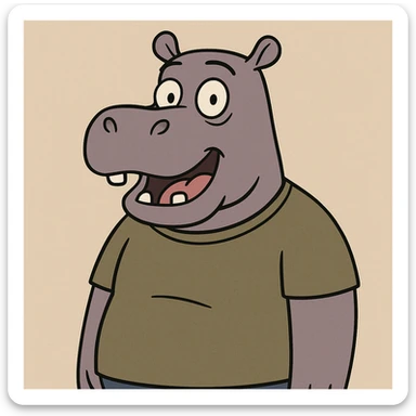 Hippo sticker