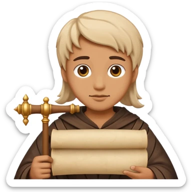 person with old scroll judgment emoji style sticker