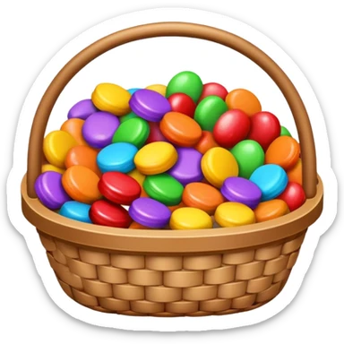 Basket with candy's sticker