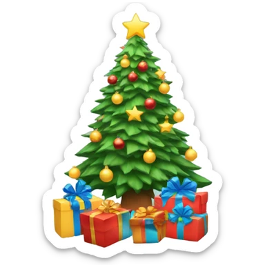 christmas tree with presents beneath  sticker