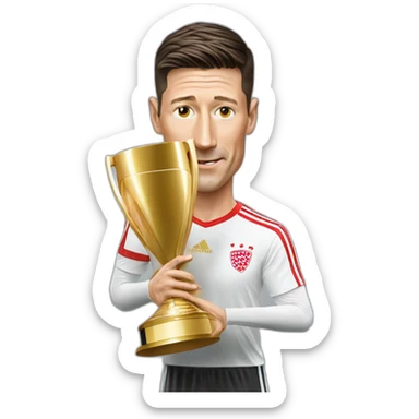 Lewandowski mit dem WM Pokal sticker