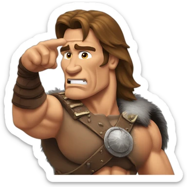 Conan the barbarian Arnold Schwarzenegger salute sticker