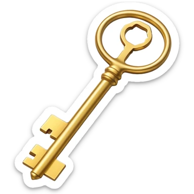 smooth golden key sticker