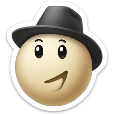 sesame seed with a hat sticker