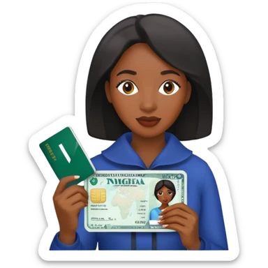 Nigeria, travel visa, black woman photo sticker