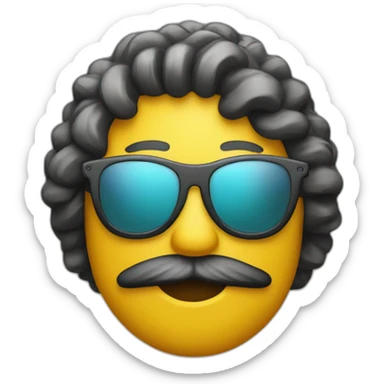 "Design an emoji depicting a shrug with a cool vibe by adding sunglasses for that extra stylish touch." sticker